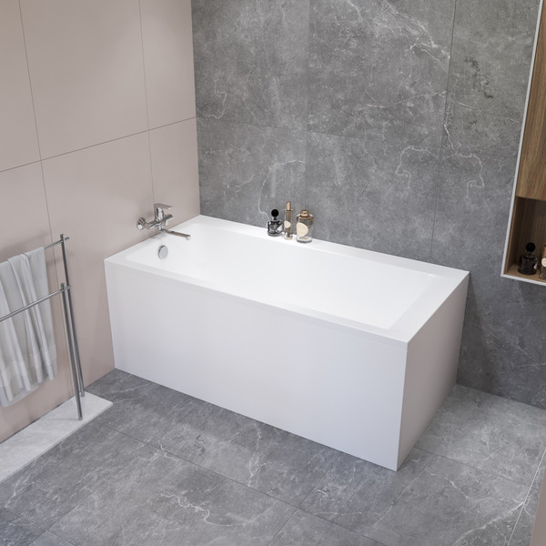 Ванна акриловая Lauter Seraphina 170x80 / 2112170L (с каркасом, лицевым экраном и сифоном 21Y11022 белый)