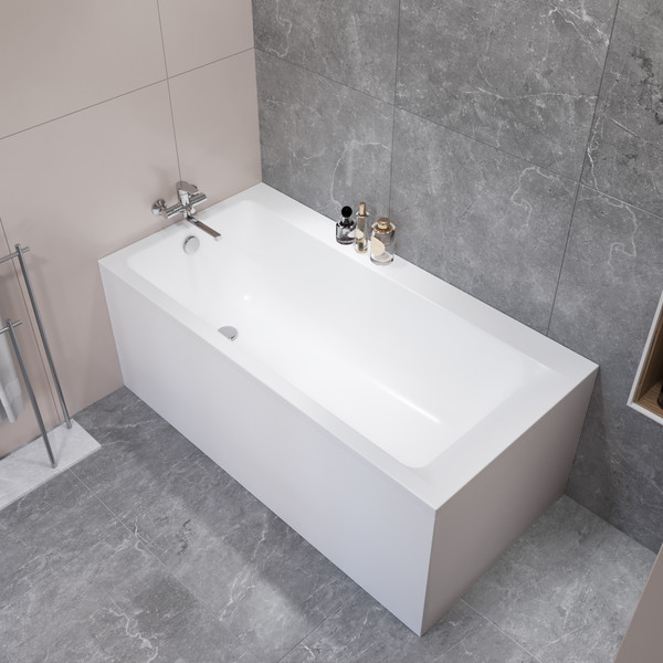 Ванна акриловая Lauter Seraphina 170x80 / 2112170L (с каркасом, лицевым экраном и сифоном 21Y32002 белый)