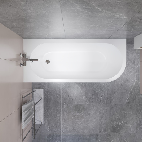 Ванна акриловая Lauter Monaco 170x72.5 / 2113170L (с ножками и сифоном 21Y11022 белый)