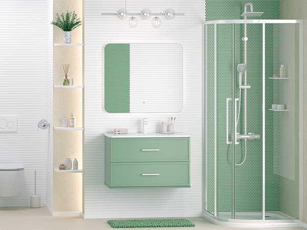 Тумба с умывальником Brevita Verde 80 / Ver-09080-0102Я+B-OND080-01 - фото