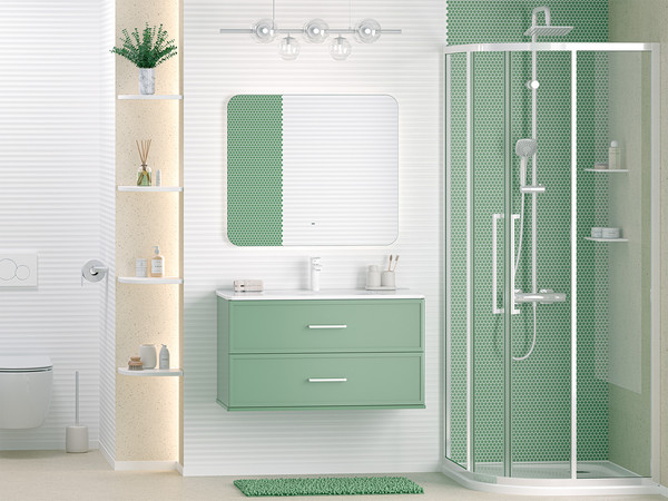 Тумба с умывальником Brevita Verde 90 / Ver-09090-0102Я+B-OND090-01 - фото