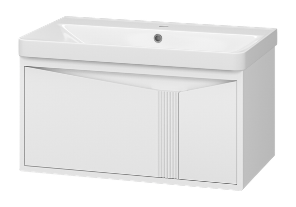 Тумба с умывальником Brevita Cascade 80 / CAS-09080-011Я+RCW-141880WH