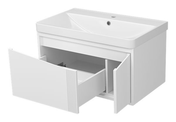 Тумба с умывальником Brevita Cascade 80 / CAS-09080-011Я+RCW-141880WH