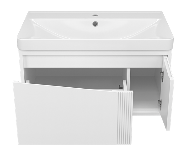 Тумба с умывальником Brevita Cascade 80 / CAS-09080-011Я+RCW-141880WH