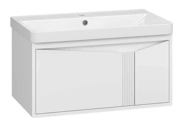 Тумба с умывальником Brevita Cascade 80 / CAS-09080-011Я+RCW-141880WH