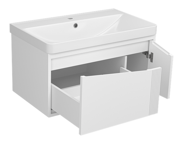 Тумба с умывальником Brevita Cascade 80 / CAS-09080-011Я+RCW-141880WH