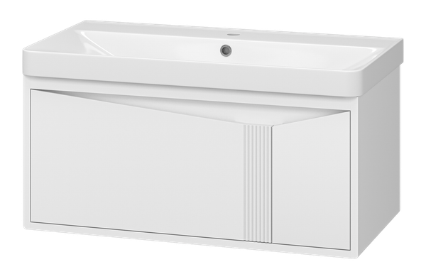 Тумба с умывальником Brevita Cascade 90 / CAS-09090-011Я+RCW-141890WH