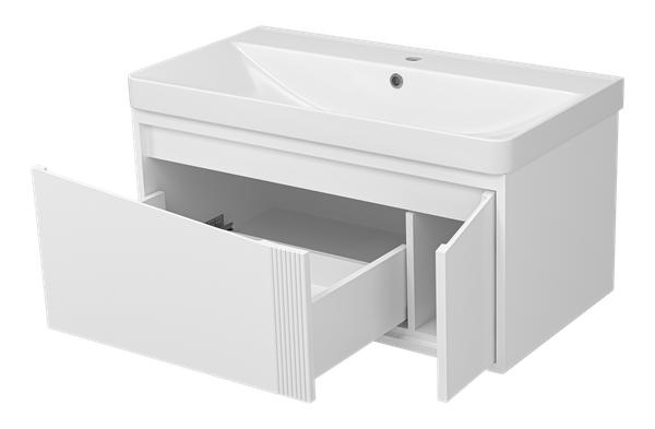 Тумба с умывальником Brevita Cascade 90 / CAS-09090-011Я+RCW-141890WH