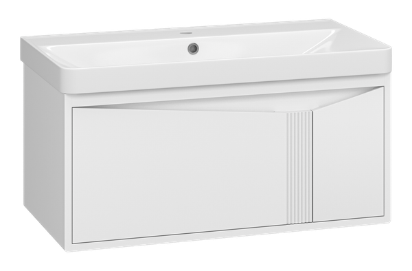 Тумба с умывальником Brevita Cascade 90 / CAS-09090-011Я+RCW-141890WH