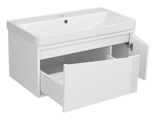 Тумба с умывальником Brevita Cascade 90 / CAS-09090-011Я+RCW-141890WH