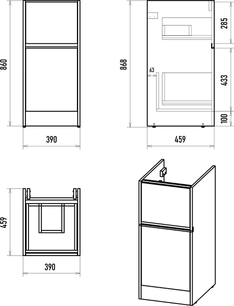 Тумба с умывальником Misty Ингрид 40 / П-Инг01040-012Я+5212100