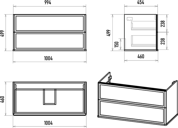 Тумба под умывальник Brevita Verde 100 / Ver-09100-0102Я