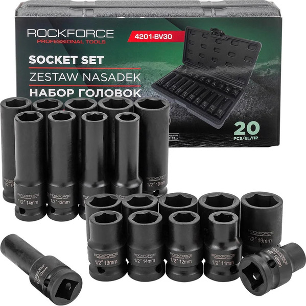 Набор головок слесарных RockForce RF-4201-BV30 - фото