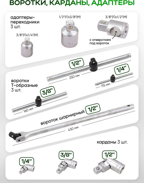 Универсальный набор инструментов RockForce RF-41802+2