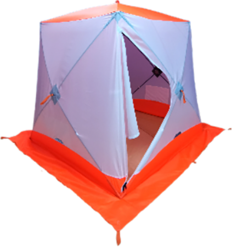 Палатка Пингвин Shelters MrFisher 1.7x1.7 2-слойная в чехле (белый/оранжевый) - фото