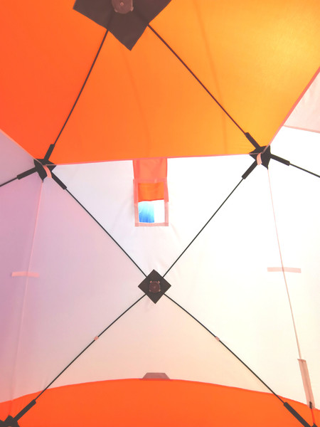 Палатка Пингвин Shelters MrFisher 1.7x1.7 2-слойная в чехле (белый/оранжевый)