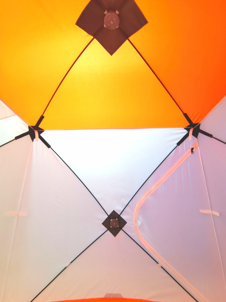 Палатка Пингвин Shelters MrFisher 1.7x1.7 2-слойная в чехле (белый/оранжевый)