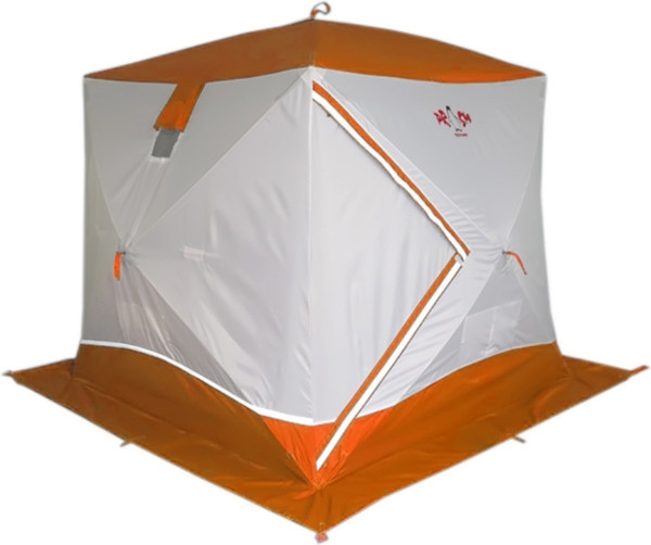 Палатка Пингвин Shelters Призма Премиум 2-слойная 215x215 В95Т1 (белый/оранжевый) - фото