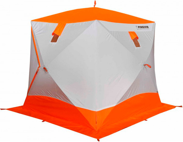 Палатка Пингвин Shelters Призма Премиум Strong 2-слойная 225x215 Композит (белый/оранжевый) - фото