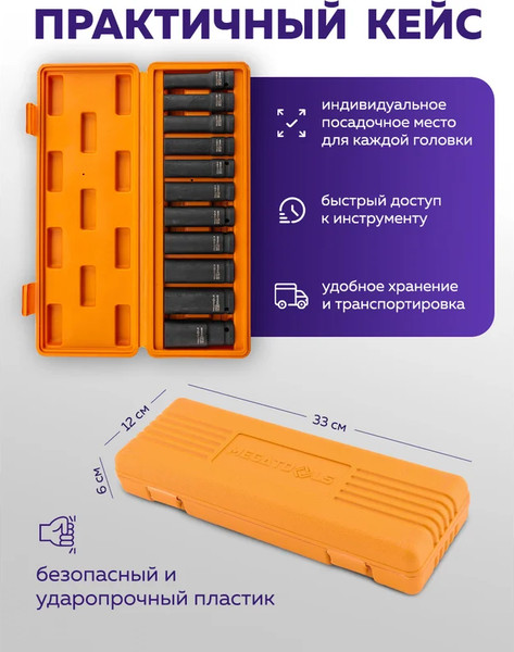 Набор головок слесарных Megatools MT-4117-5MPB