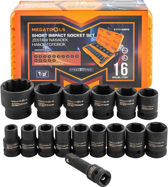 Набор головок слесарных Megatools MT-4177-5MPB - фото
