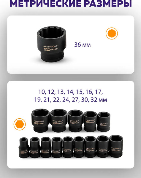 Набор головок слесарных Megatools MT-4177-5MPB