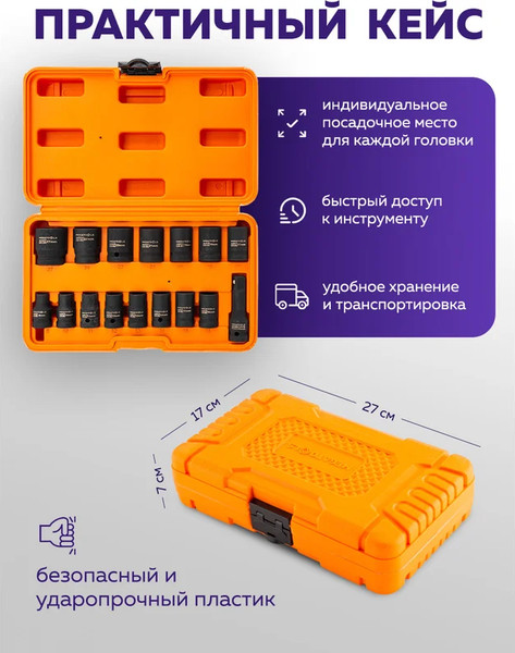 Набор головок слесарных Megatools MT-4179-5MPB