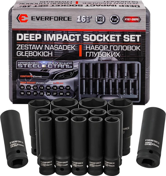 Набор головок слесарных Everforce EF-4167-5MPB - фото