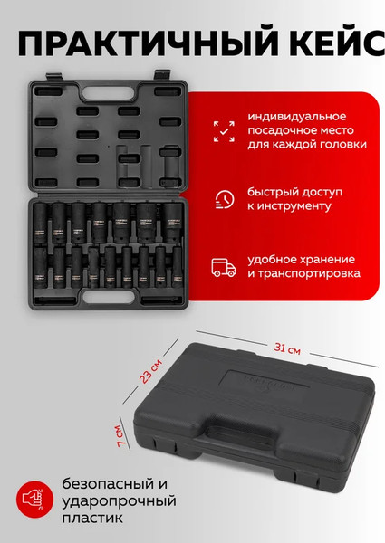 Набор головок слесарных Everforce EF-4167-5MPB