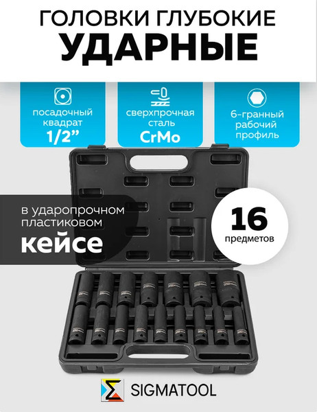 Набор головок слесарных Sigmatool 4167-5MPB