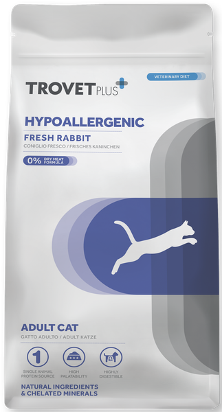 Сухой ветеринарный корм для кошек Trovet Plus Plus Adult Cat Hypoallergenic Fresh Rabbit - фото