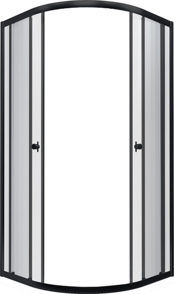 Душевой уголок Saniteco SNT-801 90х90 без поддона (черный/прозрачное стекло) - фото