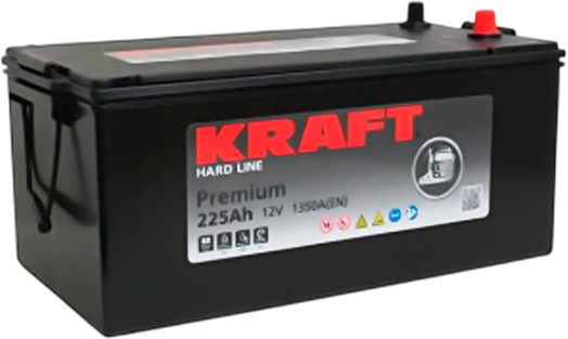Автомобильный аккумулятор KrafT Premium Рус -/+ 1350A / 225H52L - фото