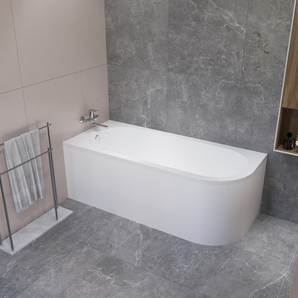 Ванна акриловая Lauter Monaco 170x72.5 / 2113170L (с ножками и сифоном 21Y31002 белый)