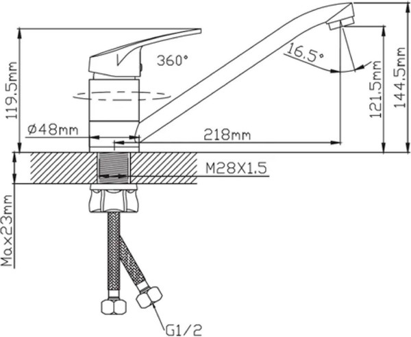 Смеситель Potato D124-49SK