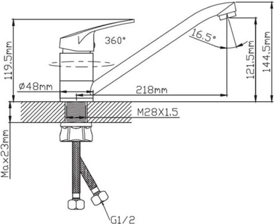 Смеситель Potato D124-49SW