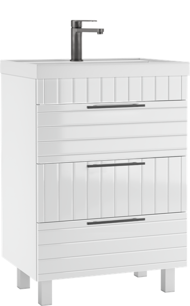 Тумба под умывальник Домино Unit 60 Topaz с тремя ящиками В3 - фото
