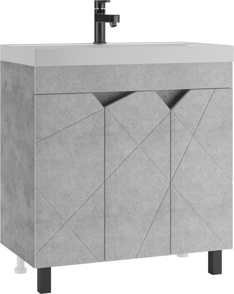Тумба под умывальник Домино Unit 80 Vector без ящика (светлый бетон) - фото