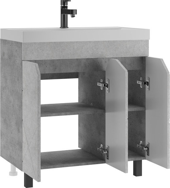 Тумба под умывальник Домино Unit 80 Vector без ящика (светлый бетон)