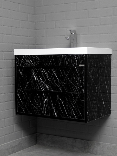 Тумба под умывальник Домино Unit 70 Forta B2 (черный) - фото