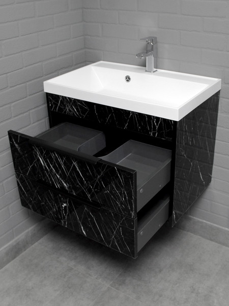 Тумба под умывальник Домино Unit 70 Forta B2 (черный)