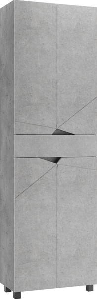 Шкаф-пенал для ванной Домино Vector 60 с одним ящиком (светлый бетон) - фото