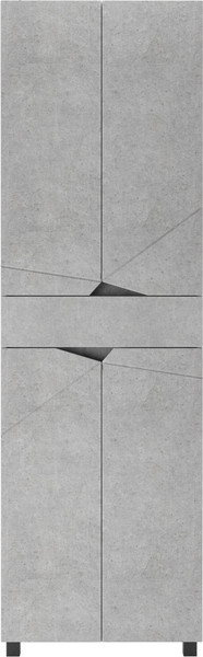 Шкаф-пенал для ванной Домино Vector 60 с одним ящиком (светлый бетон)