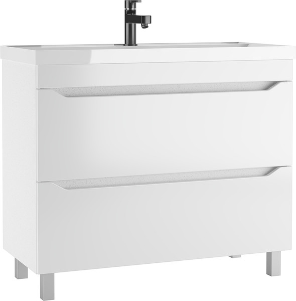 Тумба под умывальник Айсберг Bazis 100 Ева В2 DA5926T (с двумя ящиками) - фото