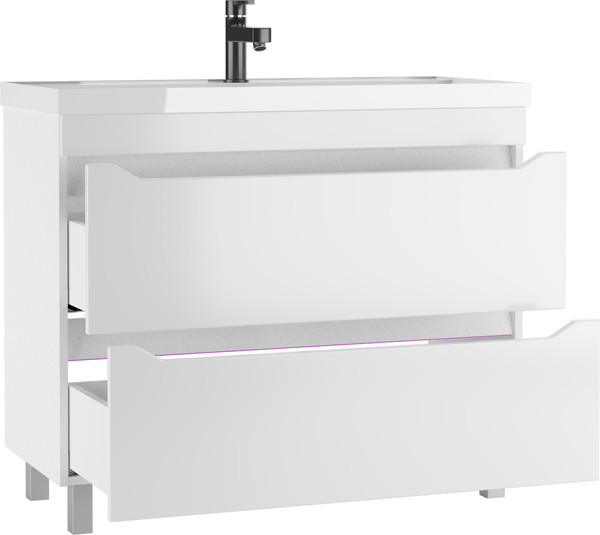 Тумба под умывальник Айсберг Bazis 100 Ева В2 DA5926T (с двумя ящиками)