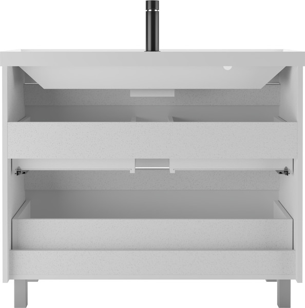 Тумба под умывальник Айсберг Bazis 100 Ева В2 DA5926T (с двумя ящиками)