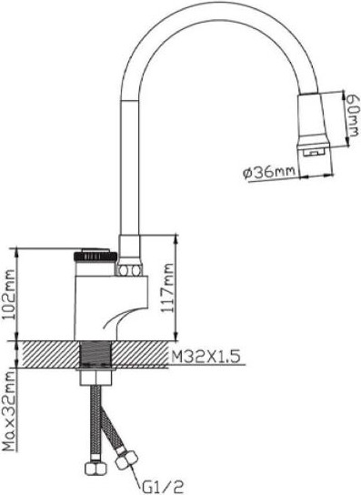 Смеситель Potato P58388BL