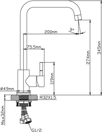 Смеситель Diadonna D46-0004SW