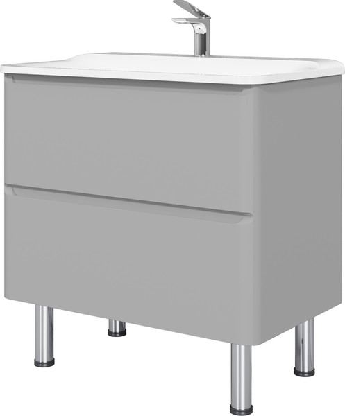 Тумба под умывальник Raval Welto 80 / Wel.01.80.2/P/GRS/RL+Leg.05.50/H200/Silver/RL+Leg - фото