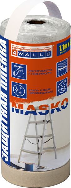 Пленка строительная 4Walls Masko ПНД 1.1x33м / SDC011T - фото